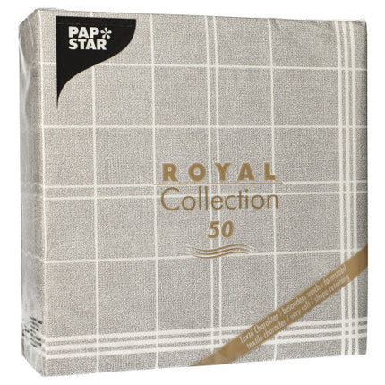 PAPSTAR 50 Servietten "ROYAL Collection" 1/4-Falz 40 x 40 cm grau