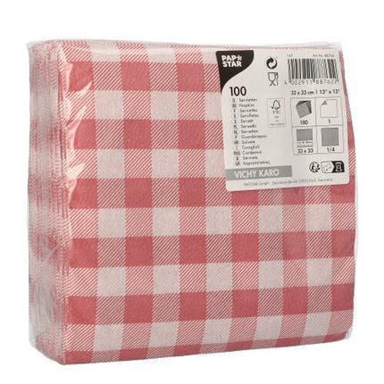 PAPSTAR 100 Servietten, 1-lagig 1/4-Falz 33 cm x 33 cm