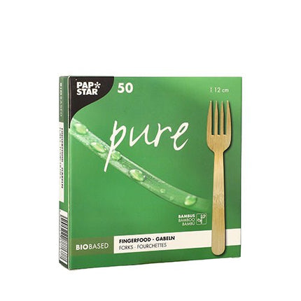 PAPSTAR 50 Fingerfood - Gabeln, Bambus "pure"