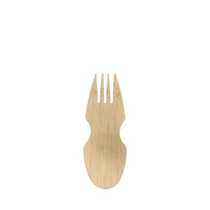 PAPSTAR Göffel aus Bambus "pure", 8,5 cm, ideal für Fingerfood | Faltschachtel (50 Stück)