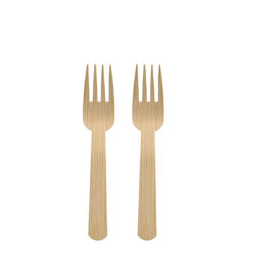 PAPSTAR Gabeln aus Bambus "pure", 14 cm, umweltfreundlich | Faltschachtel (50 Stück)