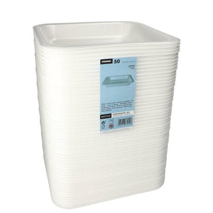 Starpak 50 Siegelschalen, XPS 4,2 cm x 24,5 cm x 26,5 cm weiss laminiert