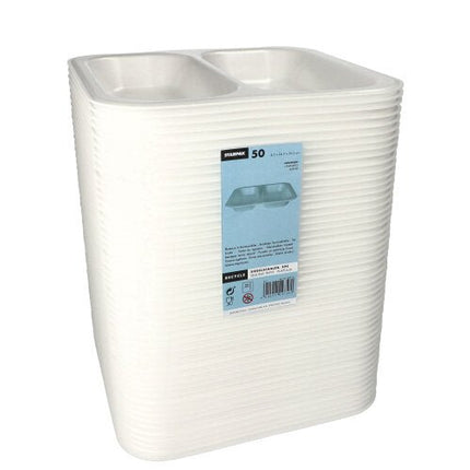Starpak 50 Siegelschalen, XPS 4,2 cm x 24,5 cm x 26,5 cm weiss laminiert