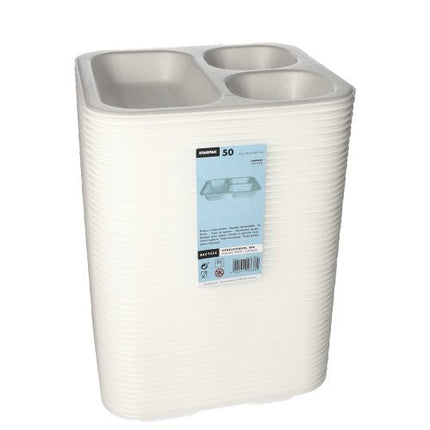Starpak 50 Siegelschalen, XPS 4,2 cm x 24,5 cm x 26,5 cm weiss laminiert