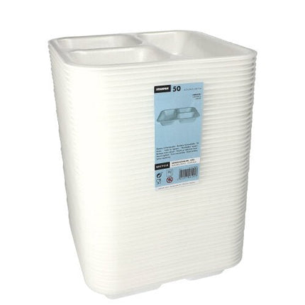 Starpak 50 Siegelschalen, XPS 4,2 cm x 24,5 cm x 26,5 cm weiss laminiert