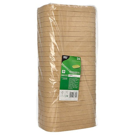 PAPSTAR Deckel für Verpackungsbecher, rechteckig, braun, 2x17,3x12,3 cm | Folie (25 Stück)