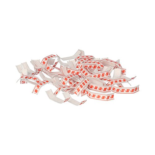 Starpak 1000 Verschluss-Clips, drahtverstärktes Papier 3,3 cm x 0,8 cm x 0,1 cm rot/weiss | Faltschachtel (1000 Stück)