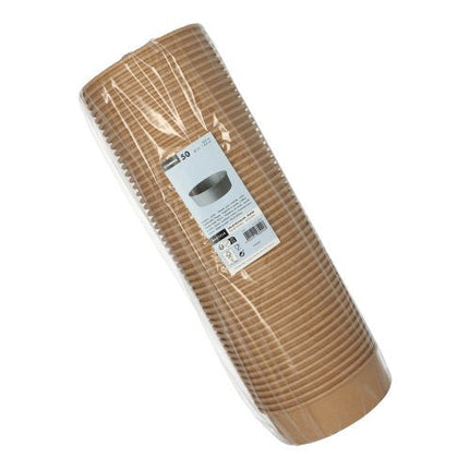 Starpak 50 Salatschalen, Pappe mit PE-Beschichtung rund braun