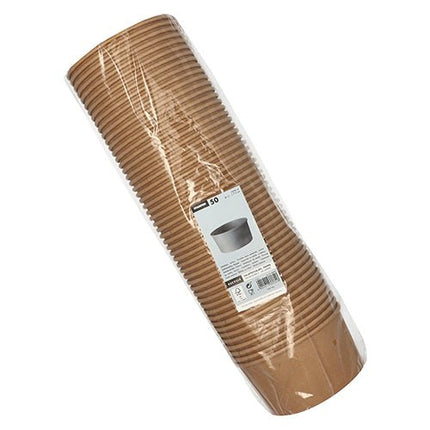 Starpak 50 Salatschalen, Pappe mit PE-Beschichtung rund braun