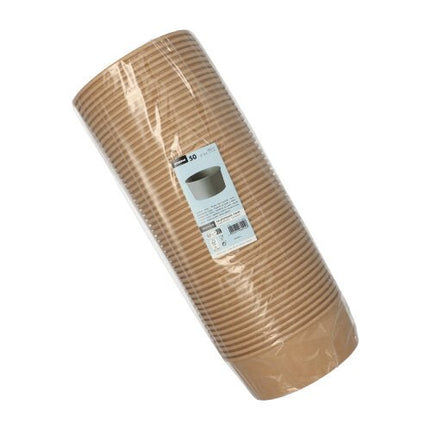Starpak 50 Salatschalen, Pappe mit PE-Beschichtung rund braun