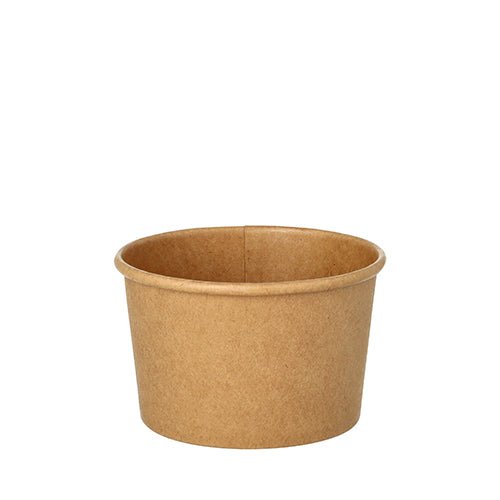 Starpak 25 Suppenbecher, Pappe rund 230 ml Ø 9,8 cm · 6 cm braun | Folie (25 Stück)