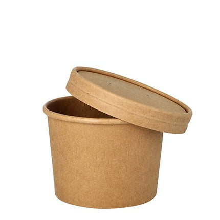 Starpak 25 Suppenbecher, Pappe rund 350 ml Ø 9,8 cm · 7 cm braun | Packung (25 Stück)