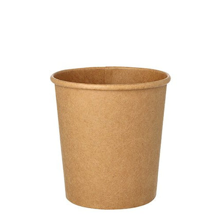 Starpak 25 Suppenbecher, Pappe rund 470 ml Ø 9,8 cm · 10 cm braun | Folie (25 Stück)