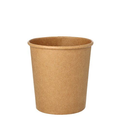 Starpak 25 Suppenbecher, Pappe rund 470 ml Ø 9,8 cm · 10 cm braun | Folie (25 Stück)