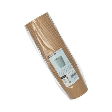 Starpak 25 Suppenbecher, Pappe rund 470 ml Ø 9,8 cm · 10 cm braun | Folie (25 Stück)