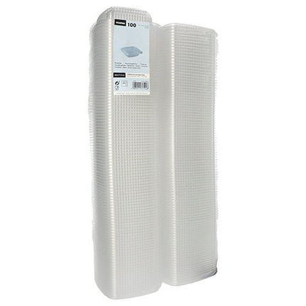 Starpak 100 Verpackungsbecher mit Klappdeckeln, PP rechteckig, transparent