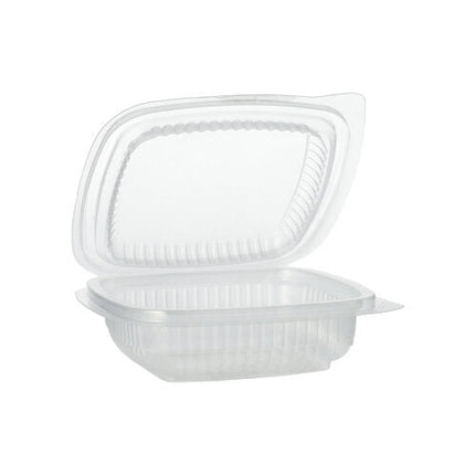 Starpak 100 Verpackungsbecher mit Klappdeckeln, PP rechteckig, transparent