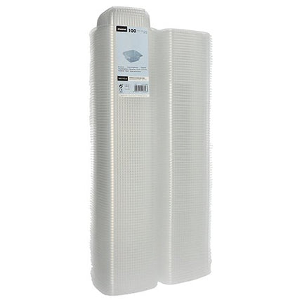 Starpak 100 Verpackungsbecher mit Klappdeckeln, PP rechteckig, transparent