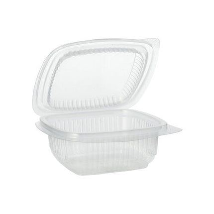 Starpak 100 Verpackungsbecher mit Klappdeckeln, PP rechteckig, transparent