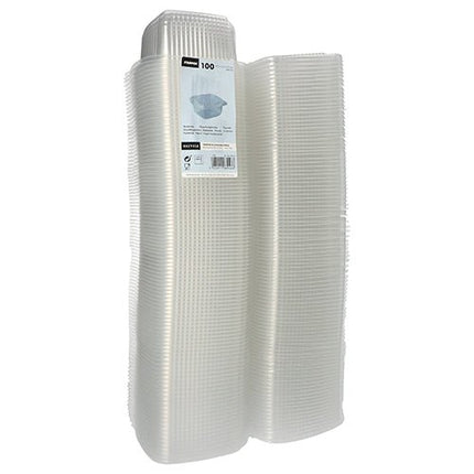Starpak 100 Verpackungsbecher mit Klappdeckeln, PP rechteckig, transparent