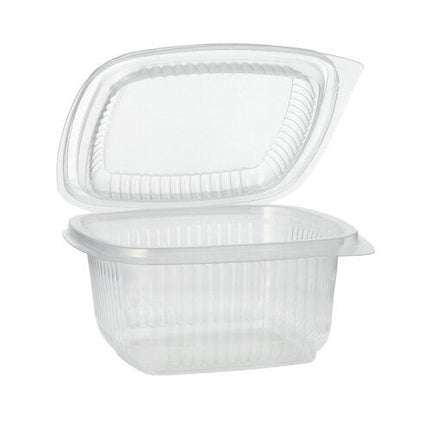Starpak 100 Verpackungsbecher mit Klappdeckeln, PP rechteckig, transparent