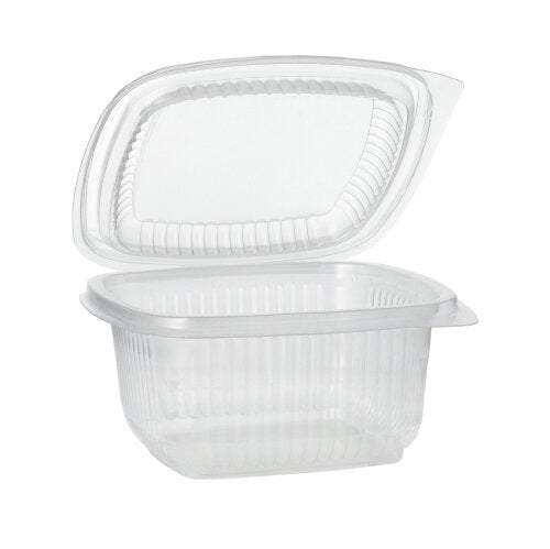 Starpak 100 Verpackungsbecher mit Klappdeckeln, PP rechteckig, transparent