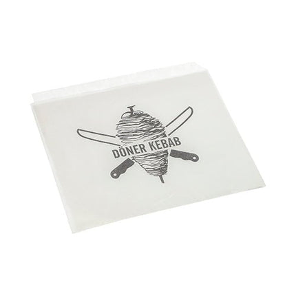 PAPSTAR Döner-Kebab-Tüten 16x16 cm, weiß, ideal für Imbisse | Schrumpffolie (1000 Stück)
