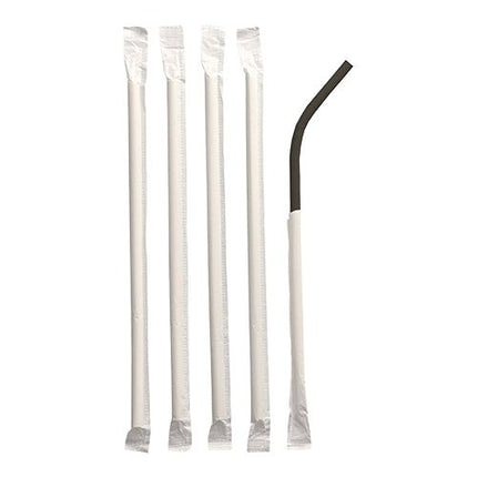 PAPSTAR 100 Trinkhalme, flexibel, Papier Ø 6 mm · 20 cm, einzeln gehüllt