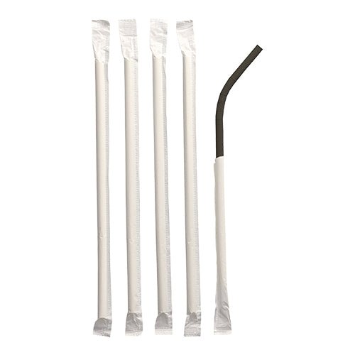 PAPSTAR 100 Trinkhalme, flexibel, Papier Ø 6 mm · 20 cm, einzeln gehüllt