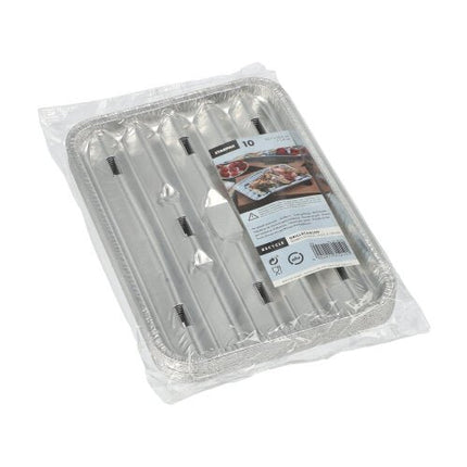 Starpak 10 Grillschalen, Alu eckig 1,4 cm x 16,3 cm x 22,7 cm | Folie (10 Stück)