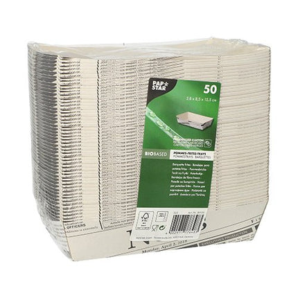 PAPSTAR 50 Pommes-Frites-Trays weiss "Newsprint"