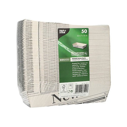 PAPSTAR 50 Pommes-Frites-Trays weiss "Newsprint"