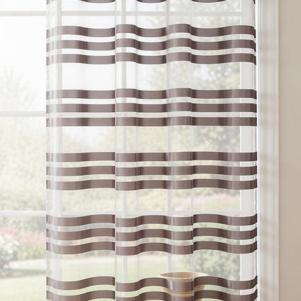 Ösen Schal »GÖTTINGEN« transparent Organza Gardine mit Querstreifen 89133