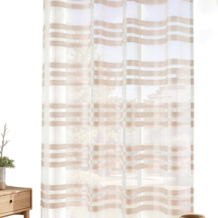 Ösen Schal »GÖTTINGEN« transparent Organza Gardine mit Querstreifen 89133