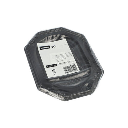 Starpak 10 Servierplatten, PET schwarz