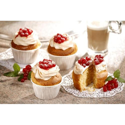 PAPSTAR Muffins-Backförmchen Ø 5 cm, 3,2 cm hoch, weiß | Folie (250 Stück)
