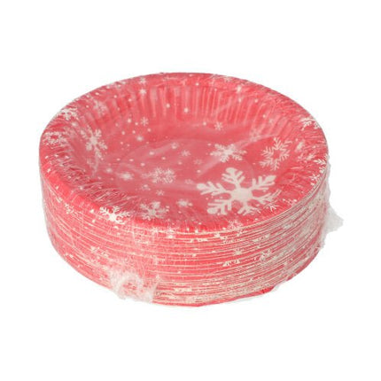 PAPSTAR Pappschalen rund, 19 cm, 3 cm hoch, "Winter Time" | Folie (50 Stück)