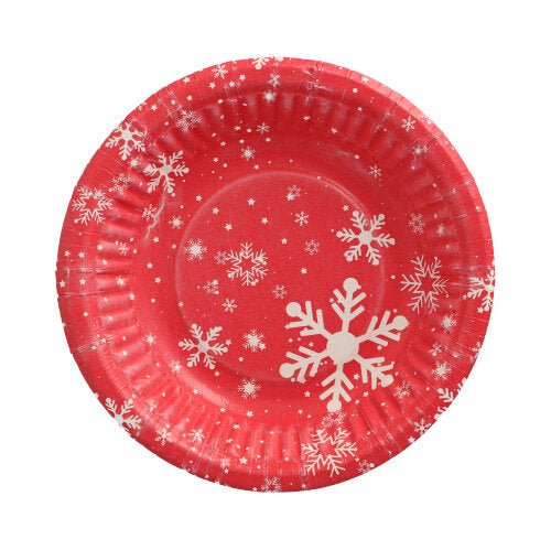 PAPSTAR Pappschalen rund, 19 cm, 3 cm hoch, "Winter Time" | Folie (50 Stück)