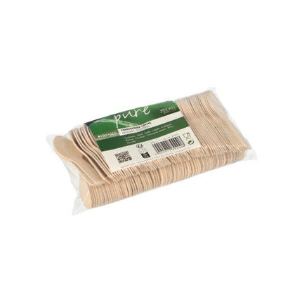 PAPSTAR Fingerfood-Löffel aus Holz "pure", 7,6 cm, ideal für Snacks | Folie (150 Stück)