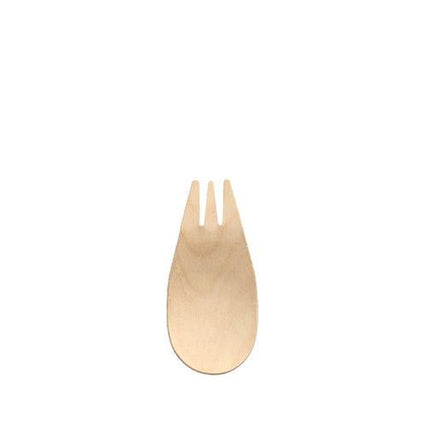 PAPSTAR Göffel aus Holz "pure", 8,2 cm, ideal für Fingerfood | Folie (150 Stück)