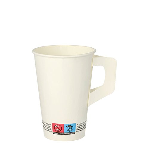 Starpak 80 Trinkbecher, Pappe mit Henkel, weiss