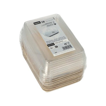 Starpak 10 Sushi-Schalen Palmblatt eckig mit rPET Deckel "Kombipack"