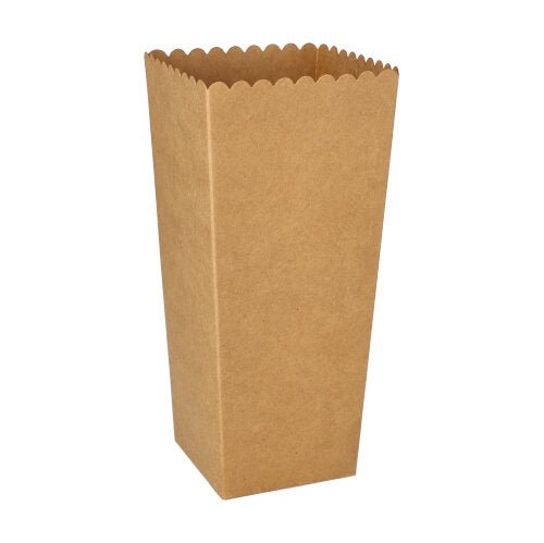 PAPSTAR Popcorn-Boxen eckig, braun, 19,7x7x7 cm | Folie (100 Stück)