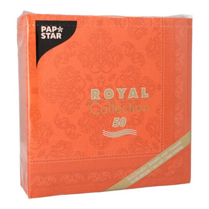 PAPSTAR 50 Servietten "ROYAL Collection" 1/4-Falz 40 x 40 cm nektarine