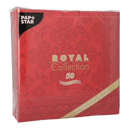 PAPSTAR 50 Servietten "ROYAL Collection" 1/4-Falz 40 x 40 cm bordeaux