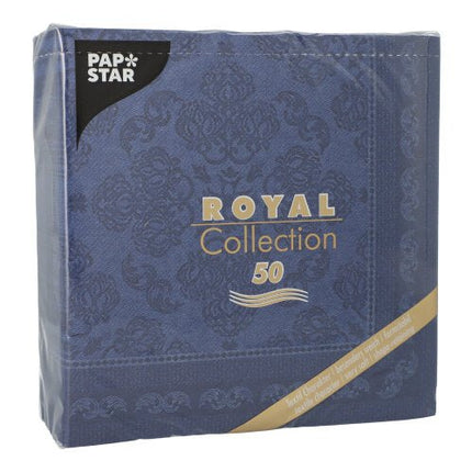 PAPSTAR 50 Servietten "ROYAL Collection" 1/4-Falz 40 x 40 cm dunkelblau