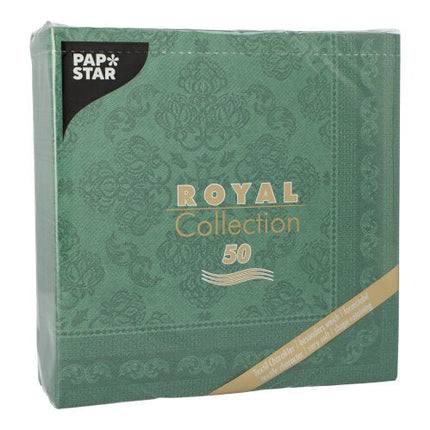 PAPSTAR 50 Servietten "ROYAL Collection" 1/4-Falz 40 x 40 cm grün