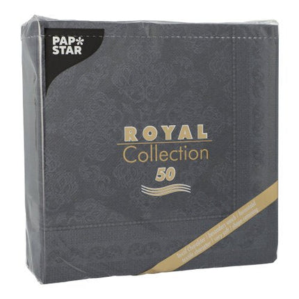 PAPSTAR 50 Servietten "ROYAL Collection" 1/4-Falz 40 x 40 cm schwarz