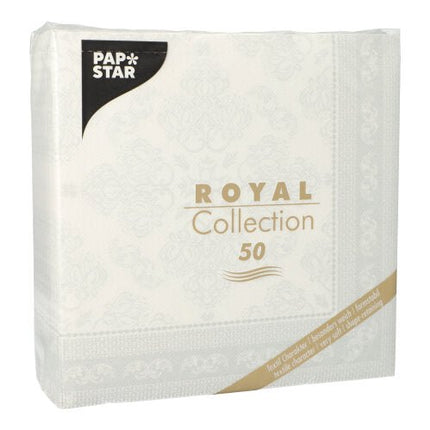 PAPSTAR 50 Servietten "ROYAL Collection" 1/4-Falz 40 x 40 cm weiss