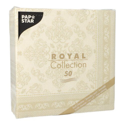 PAPSTAR 50 Servietten "ROYAL Collection" 1/4-Falz 40 x 40 cm champagner